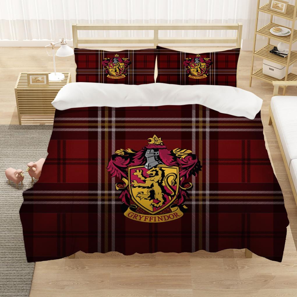 Marauders Map Four Magic College 3Pcs Duvet Cover Sets Cartoon Bedding Set Sheet Children Room Bed Sheet Pillow Case