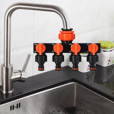 4 Way Hose Splitter with Shut Off Valve Garden Hose Connector Hose Adapter Connector for Regulating And Shutting Off Water Flow