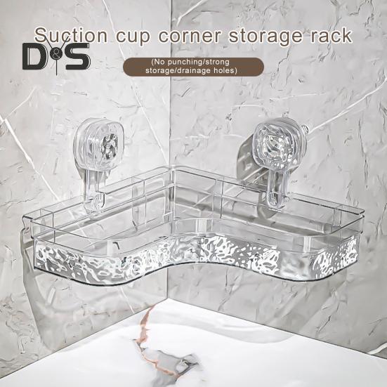 1/2Pcs Corner Shower Caddy Bathroom Storage Rack with Suction Cup Strong Load-bearing Easy To Install Shower Shelf Storage Organizer
