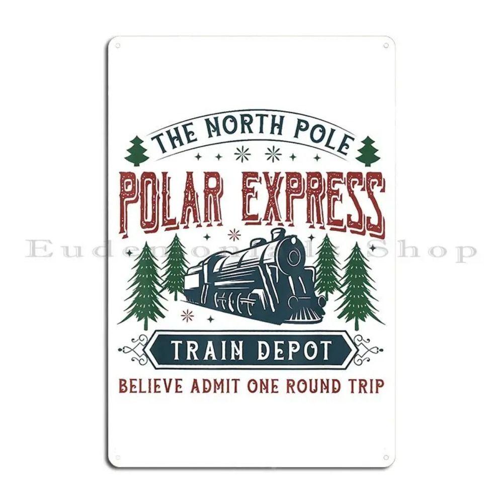 Vintage Christmas Metal Tin Sign Home Festive Wall Decor