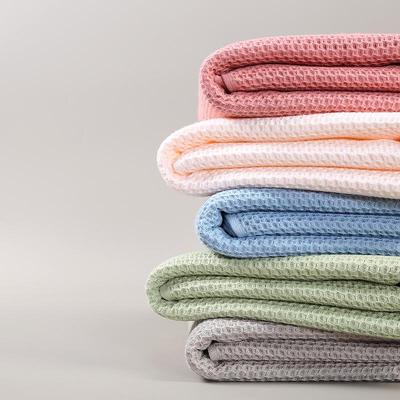 5A-Grade Antibacterial Pure Cotton Waffle Bath Towel Set, 2-Piece, Absorbent & Quick-Dry.