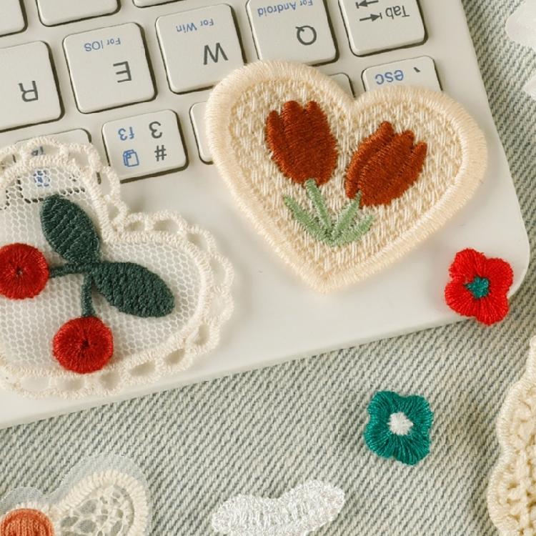 10 Pcs Fruit Embroidered Patches Heart Repair Patches Iron On Patches Applique Patches Sew On Patches for Clothes Bag