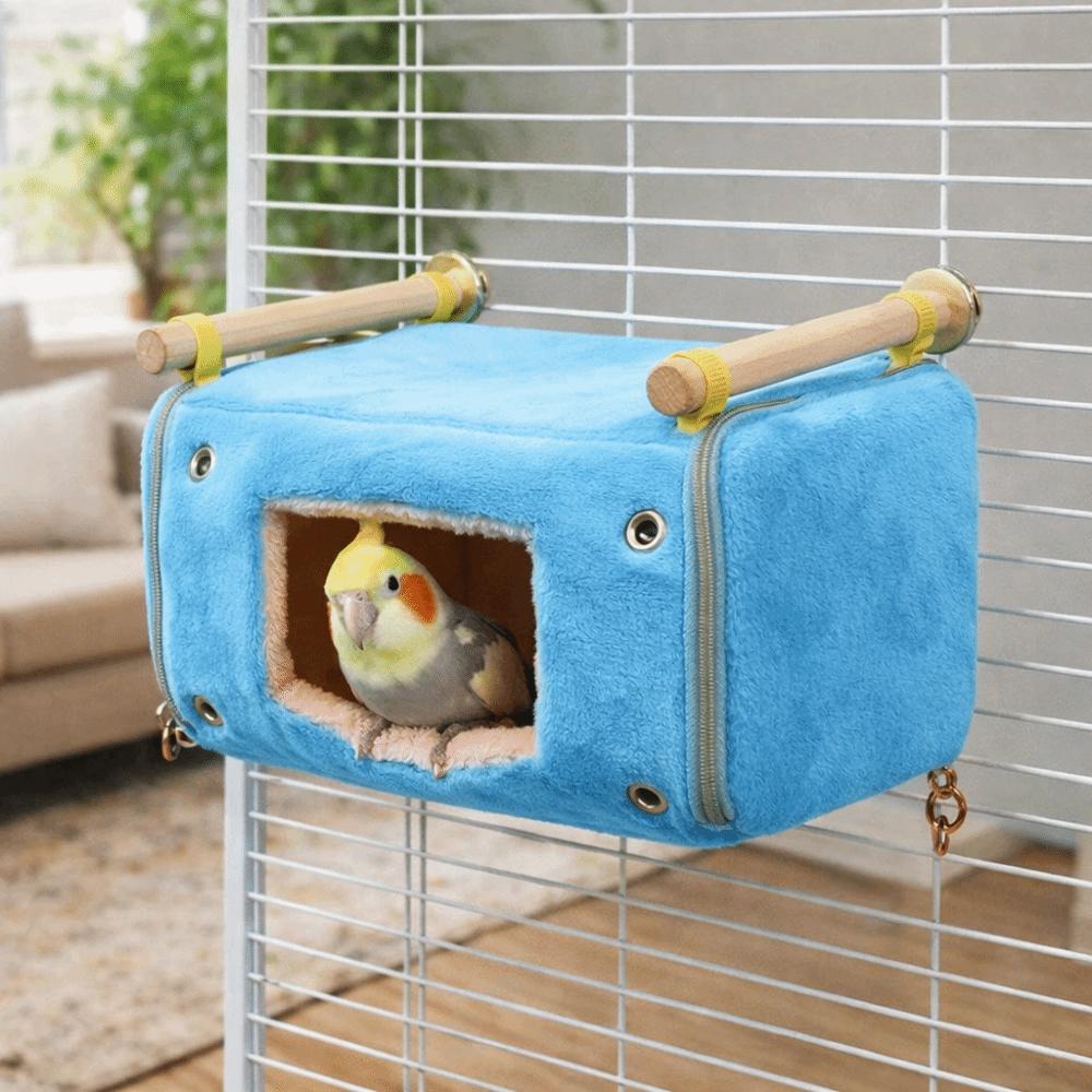 Plush Warm Bird Hanging Nest Thicken Parrot Roosting House Parrot Hammock  for Parrot Hamster