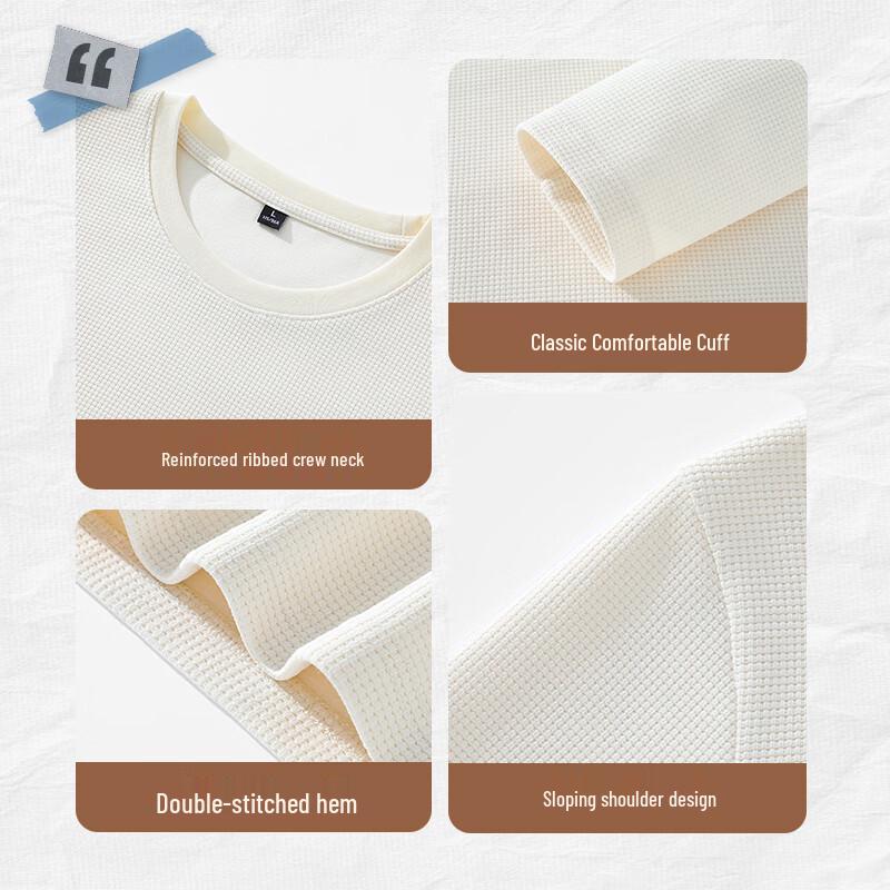 JEANSWEST LIFE Men's Waffle-Knit Long Sleeve T-Shirt