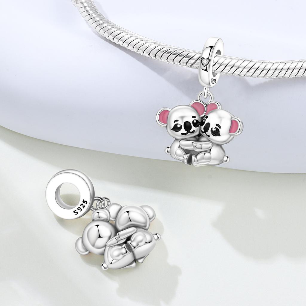 Copper Embrace Koala Animal Beads Original Pendants Bracelet Charm Jewelry Party Diy Trendy Gifts