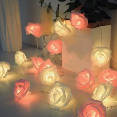 Romantic LED Rose String Lights 1.5/3 M Warm White Rose Flower Lights 10/20 LED Flower Garland Fairy Lights Bedroom Decor