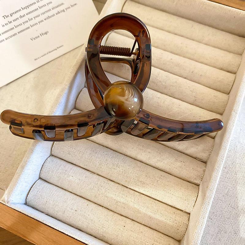 Maillard style resin acrylic geometric grab clip retro back head hair accessories