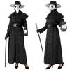 Kostým Morového lékaře Halloweenský outfit s maskou s ptačím zobákem Černá vraní pokrývka hlavy Unisex sada pro dospělé Cosplay