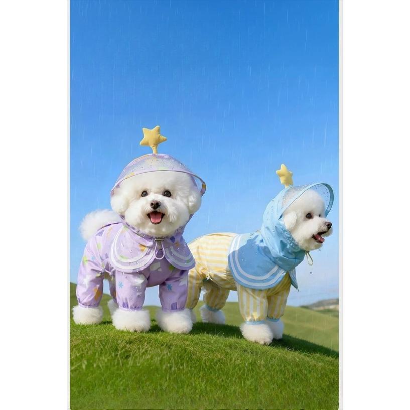 Cute Elf Shape Small and Medium Pet Dog Jacket Raincoat Windproof Waterproof Pet Outdoor Products Pet Clothes 5