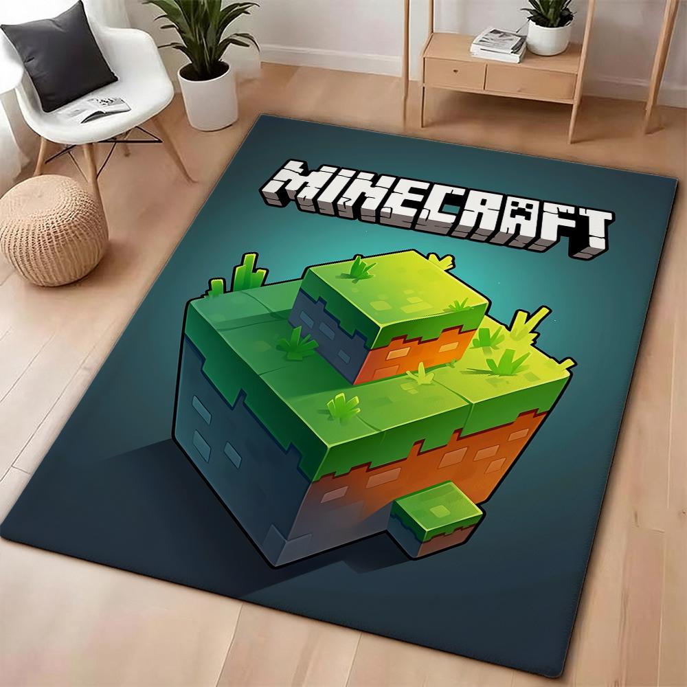 Minecraft Blocky Survival Adventure Printed Rug Durable Stainresistant Carpet For Bedroom Study Home Decor Holiday Gift