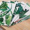 Natural Linen Placemat Set Tropical Plant Print Heat Resistant Table Mat Dining Kitchen Nordic Style Square