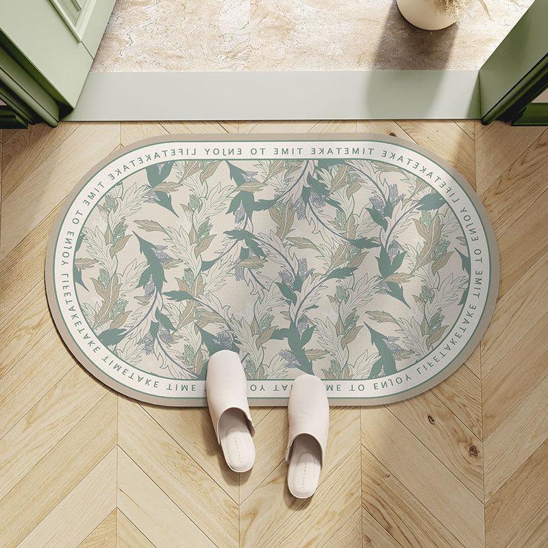 Leichter Luxus Europäische Blume Badezimmer Saugfähige Bodenmatte Weiche Kieselgur Toilette WC Bodenmatte Badtürmatte