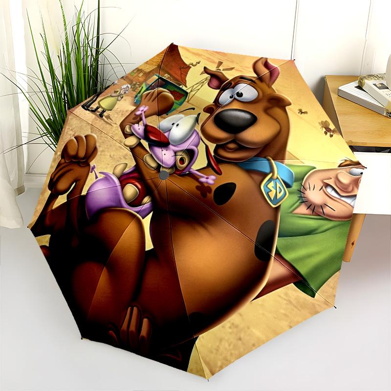 Scooby-Doo pattern, automatic folding umbrella, portable and foldable design, 8 ribs, a Christmas or birthday gift.