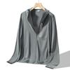 Sunscreen clothes men's summer outdoor high-end camping ice feeling ultra-thin cycling hooded UV-proof zipper pocket