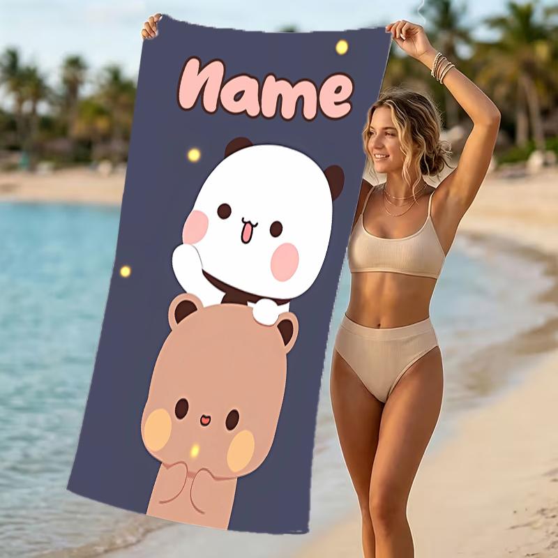 Customizable personalized beach towels Bubu and Dudu themed designs.Suitable for the beach, yoga, sports;ideal as beach accessories
