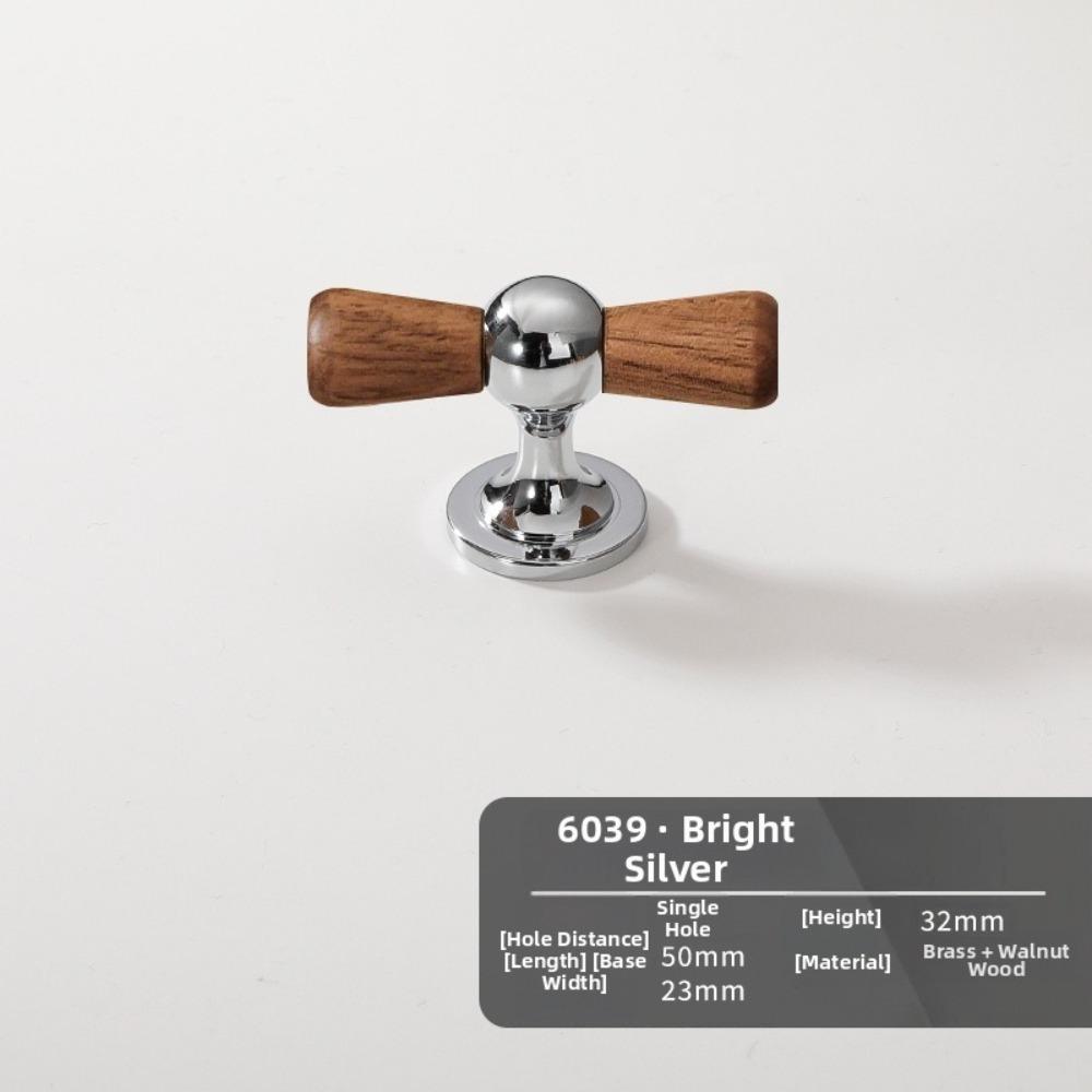 Walnut Drawer Pulls Brass Round Knobs Decorative Cupboard Handles Furniture Hardware