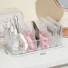 Eyelash Storage Box Adjustable Dividers Desktop Cosmetics Organization Tool Acrylic Transparent Case Holder For Makeup Supplies