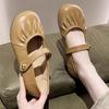 Women's low-cut flats, 2026 summer new one-strap Mary Jane shoes, soft soles with skirts, small leather shoes, grandma shoes