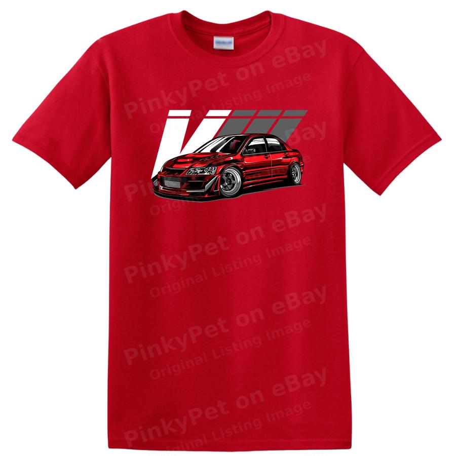 Camiseta Gráfica de Coche Rojo Modificado Camiseta Genial con Diseño de Coche de Carreras Ropa Regalo