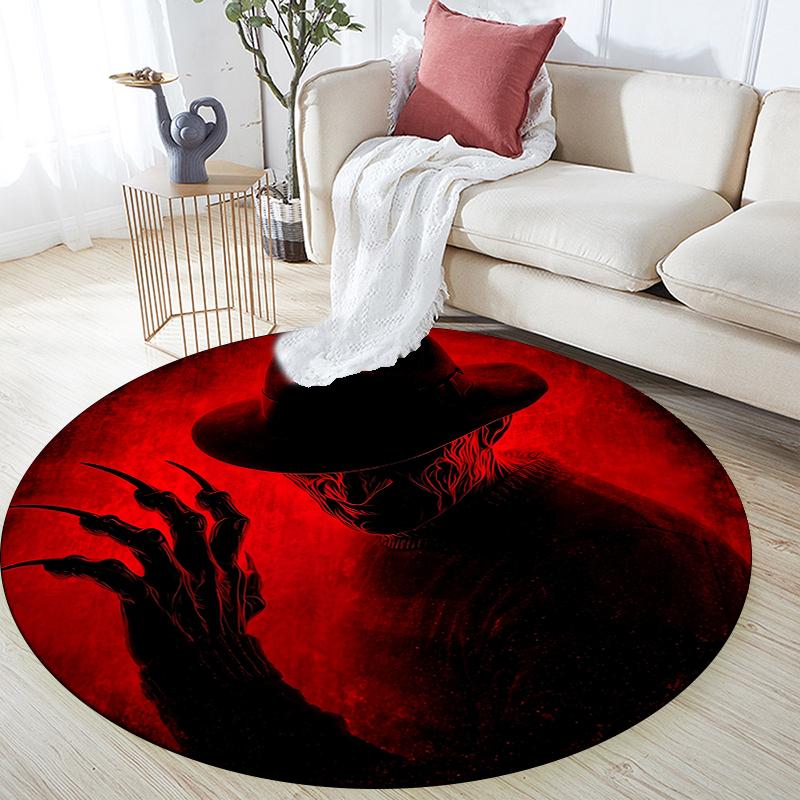 Horror Character pattern round rug,Carpet Rug for Living Room Bedroom Sofa Playroom Decor,Non-slip Floor Mat,Holiday Gifts and Birthday Gifts.