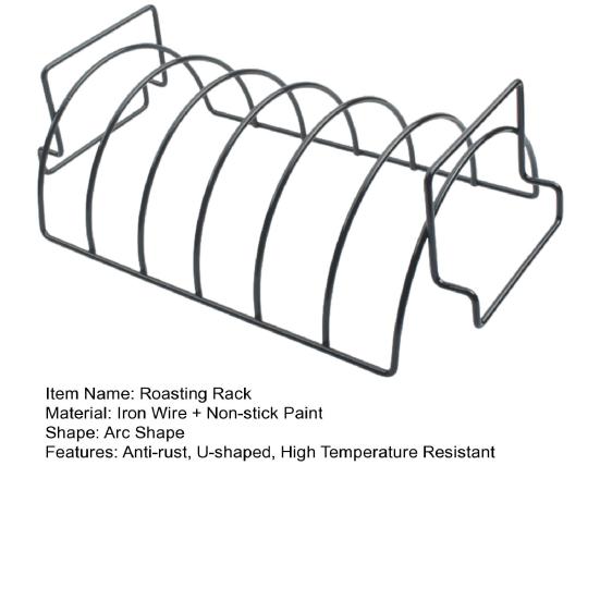 Turkey Roasting Rack BBQ Smoked Rib Rack for Grilling Oven Safe Easy To Clean U-shaped Grill for Chicken Ribs Pork High Temperature Resistance