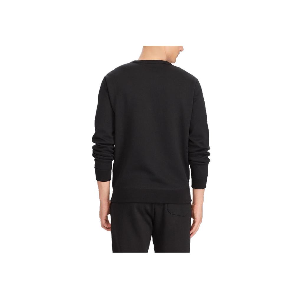 Polo Ralph Lauren Solid Color Double-Sided Knit Small Pony Logo Embroidered Crew Neck Long Sleeve Sweatshirt Men sweatshirt Black 710735064-009