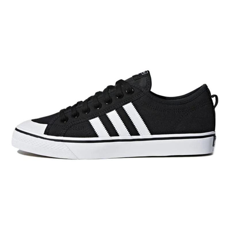 adidas Originals Nizza Unisex Low Top Sneakers Black White CQ2332 36.5