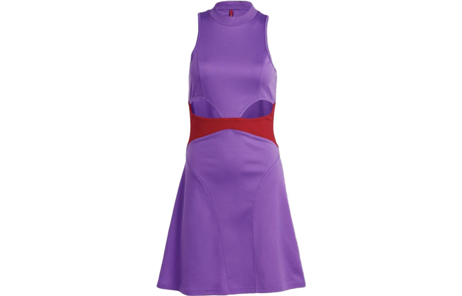 Adidas Sleeveless Dresses Women s Bright Purple Crew Neck Moderate Short IU0169 S