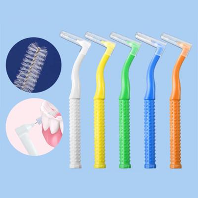 10pcs L-Shape Interdental Brush Wire Orthodontic Interdental Brush Soft Bristle Tooth Decay Oral Care Hygiene Tool