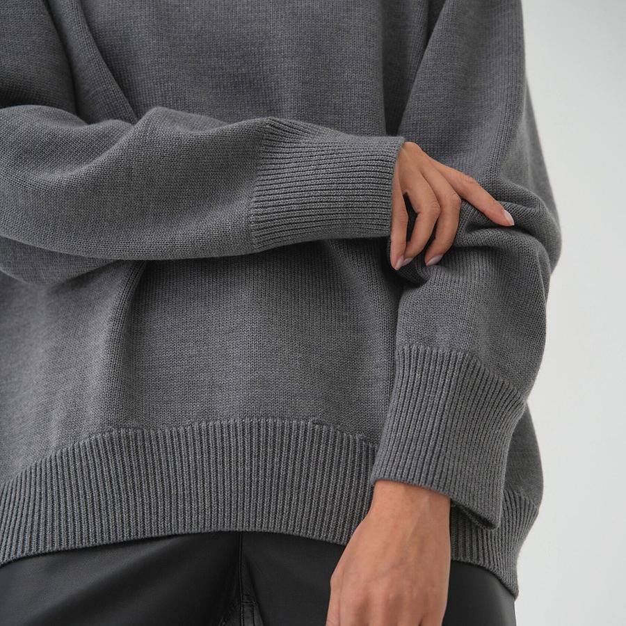 GMXIA Damen Uni Rundhals Pullover Herbst und Winter Neuer Temperament Pendler Vielseitig Lässig Rundhals Strickpullover