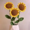 Artificial Flowers Handmade Crocheted Yarn Sunflower, Outdoor Garden Wedding Bride Bouquet Christmas Home Vase Holiday DIY Gift