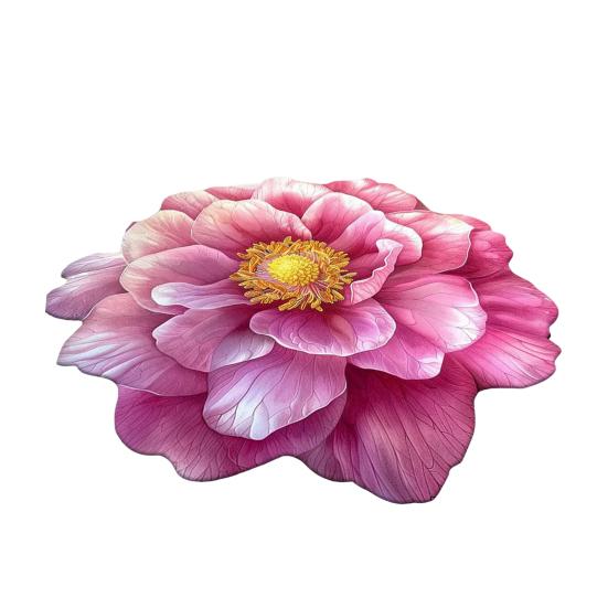 3D Flower Bathroom Rug Anti-Slip Absorbent Floor Mat Realistic Flower Area Rug for Entrance