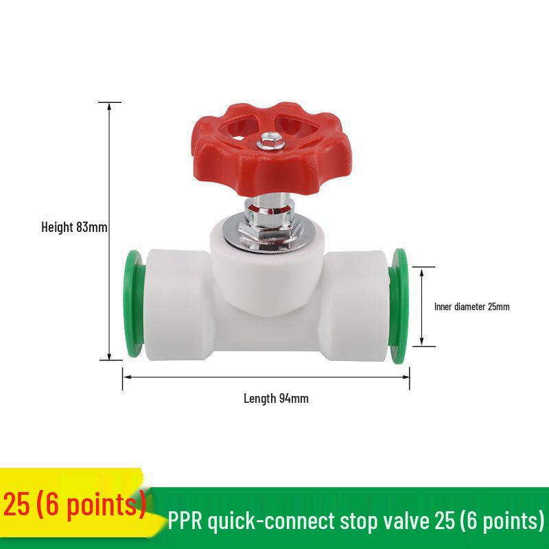 Quick Connect PPR Ball Valve PVC Elbow Tee, No Hot Melt, 4 Points/40 PE Water Pipe Fittings.