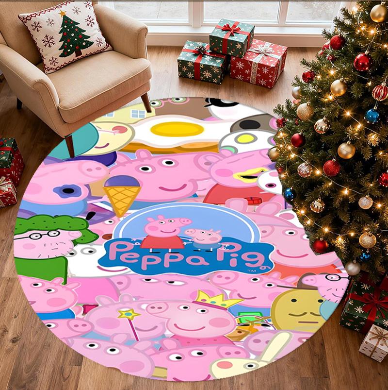 Cartoon Animation Pattern Round Rug, Indoor/Outdoor Mat, for Picnic, Gameroom, Bedroom, Office, Living Room, Home Decor Carpet, Birthday Gift