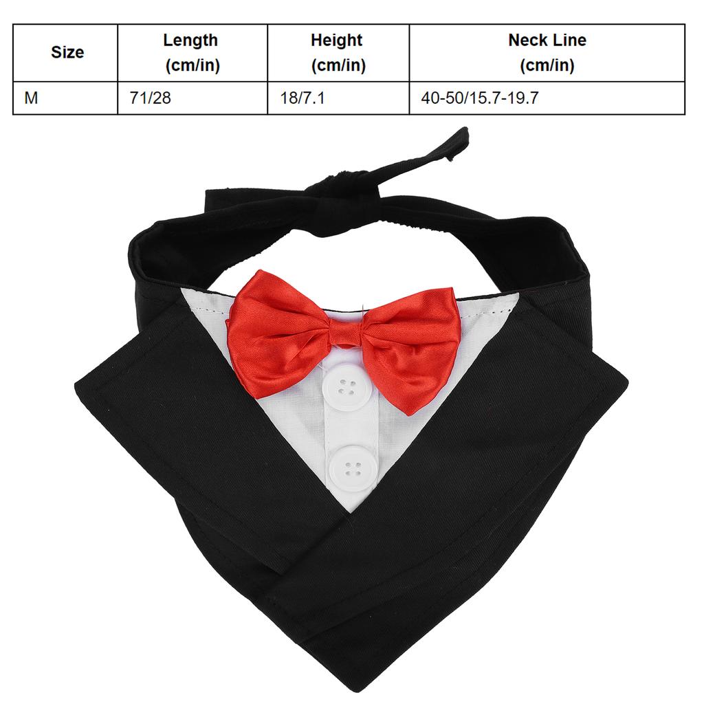 Pet Dog Suit Bandana Set Bow Tie Shirt For Formal Wedding Party For Large And Medium Dogs