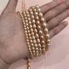1 String AAA Grade Pink Freshwater Rice Pearl Beads 3-9mm, 36cm Strand, Premium Natural Pearl Beading Supplies, Loose Beads for DIY Handmade Jewelry