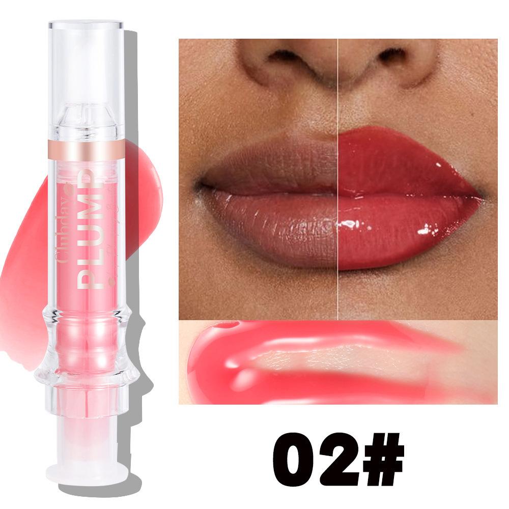 Clubday Lip Plumping Booster Syringe Lip Oil Hydrating Mirror Glossy Liquid Lipstick Dewy Plump Tint Long-Lasting Nourishing Makeup Cosmetics