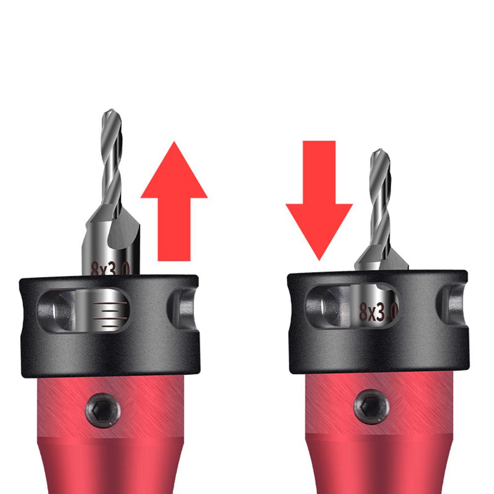 Multifunctional Countersink Drill Bit Set with 8mm and 10mm Blades for Precise Wood Cutting and Chamfer Milling