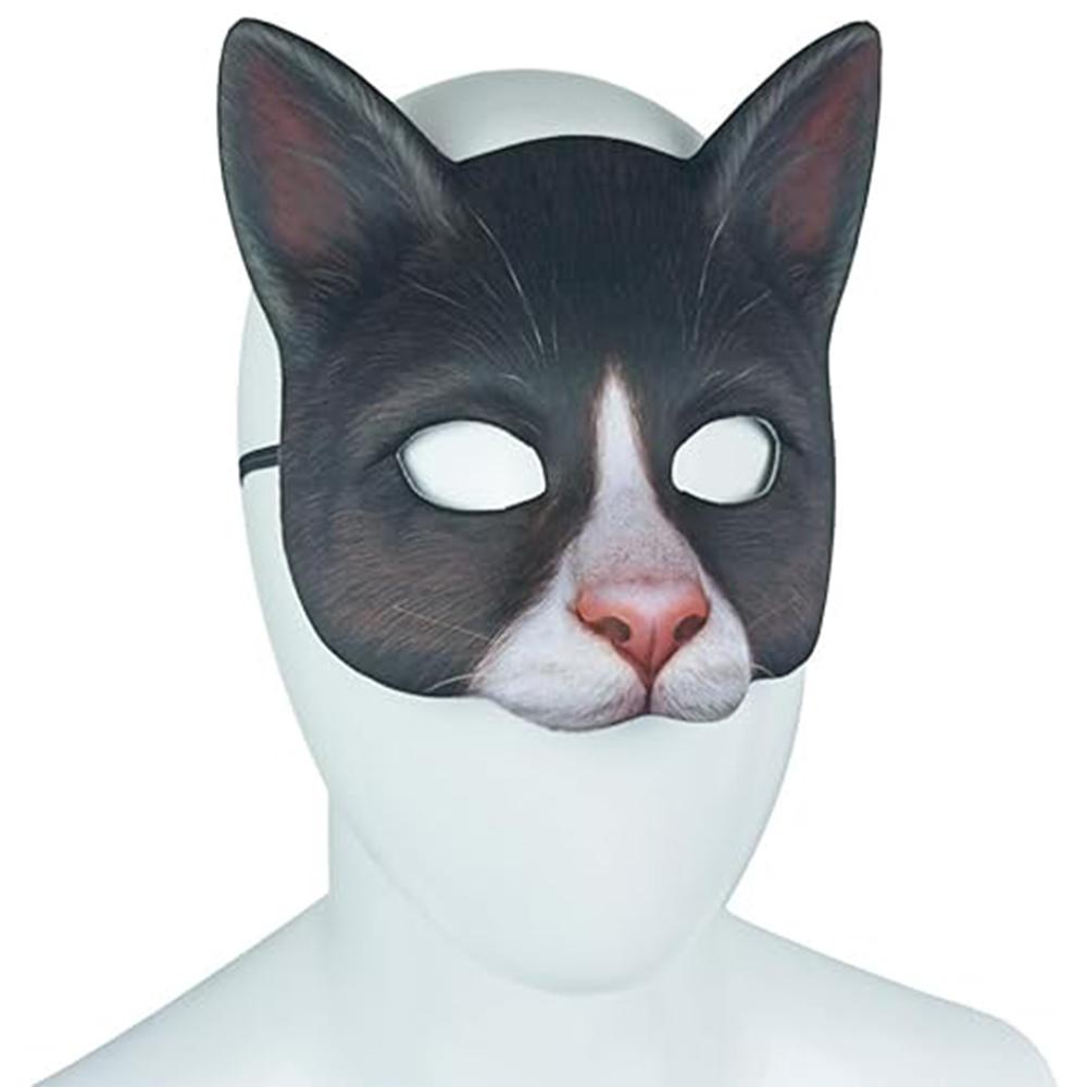 3pcs Realistic Cat Masks for Halloween Christmas Easter Party Party Accessory