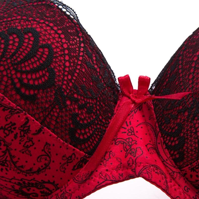 Large Breast Sexy Lace Thin Section of Large Underwear Fat Plus Large Size Gathered Bra