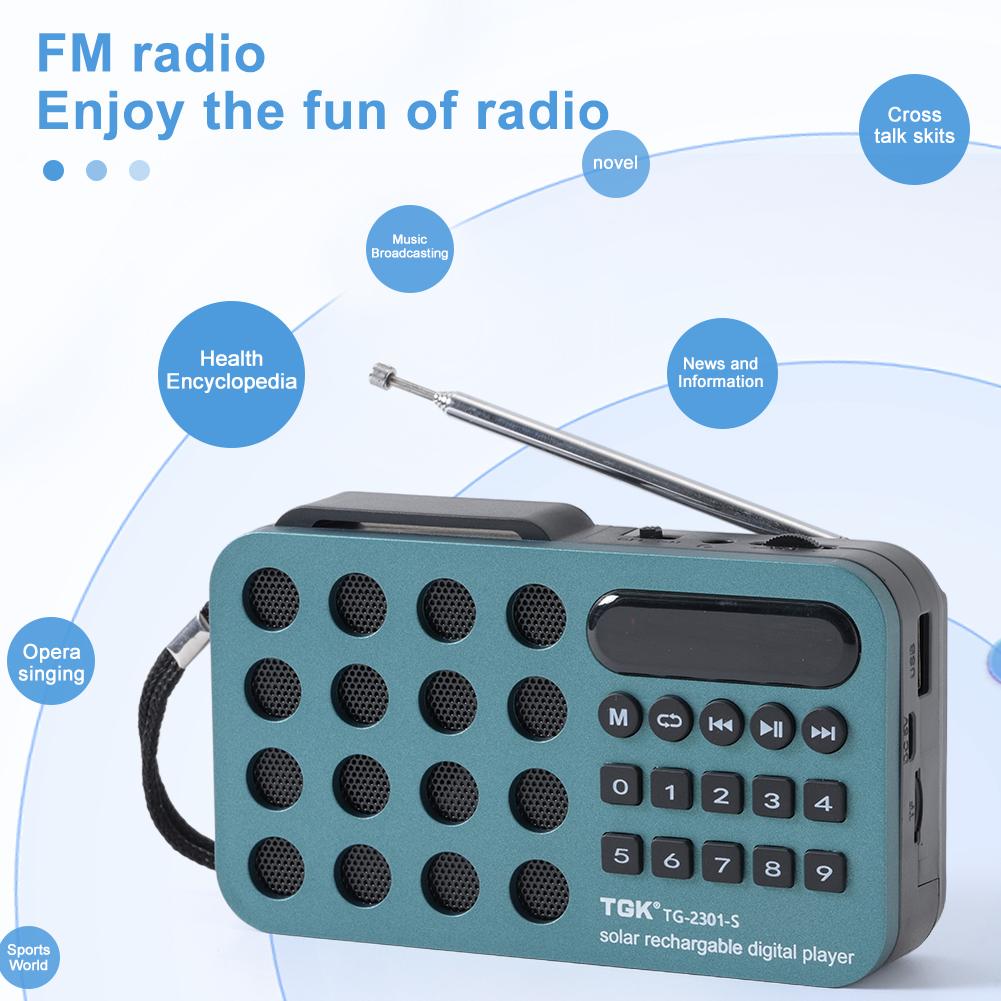 Mini Portable Pocket FM Radio Bluetooth-Compatible Support USB TF Card Play Digital Radio Speaker Music Player Built-in Speaker