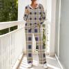Women's V-Neck Printed Long Sleeve Hoodie Loungewear Set with Pockets - Loose Fit 2 Piece Casual Sleepwear Pajama Set for Home