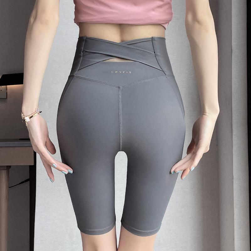 

Женский быстросохнущий летний фитнес-комплект: Свободная футболка и бриджи для йоги 5-точек для бега и йоги Medium