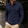 Men S Long Sleeve Polo Casual Sports Multi Pocket Sweatshirt