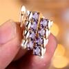 Charm Female Purple Crystal Zircon Stone Wheat Hoop Earrings Gold Color Simple Wedding Jewelry For Women