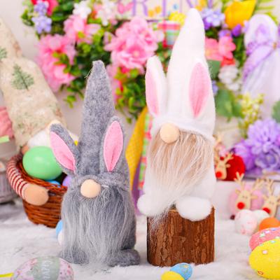 Páscoa Rosa Orelhudo Xadrez Coelho Boneca Pigmeu Boneca Ornamento Suprimentos Decoração de Casa