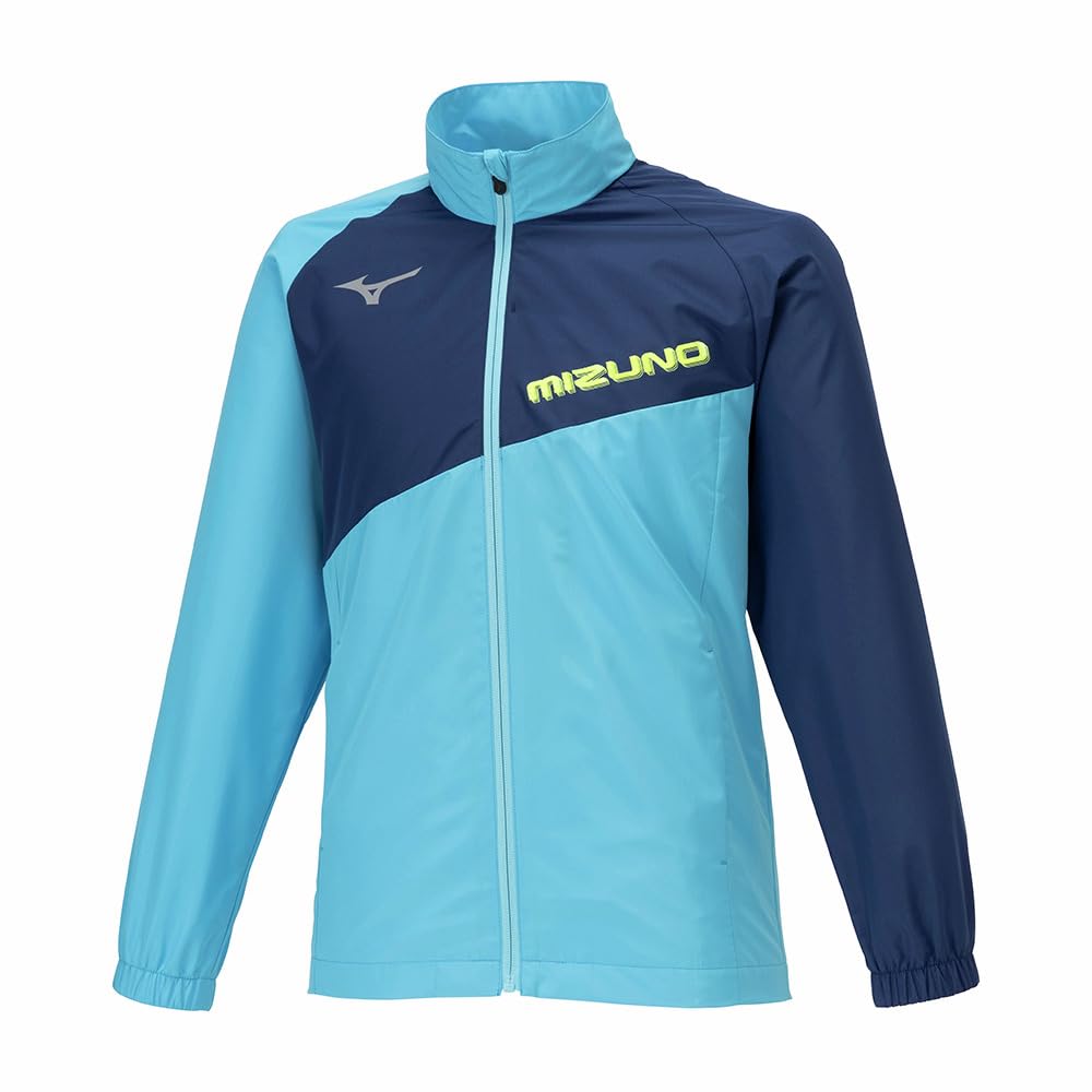 

Mizuno Тренировочная ветровка Swim Peony Wear, водоотталкивающая куртка, унисекс, детская, 32JEB435, капюшон/темно-синий