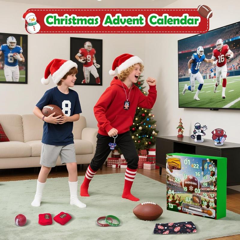 Advent Calendar 2025 Sport for Teen Boys Girls Teenagers Baseball Football Christmas Countdown Gifts Accessories and Decorations Stocking Stuffers