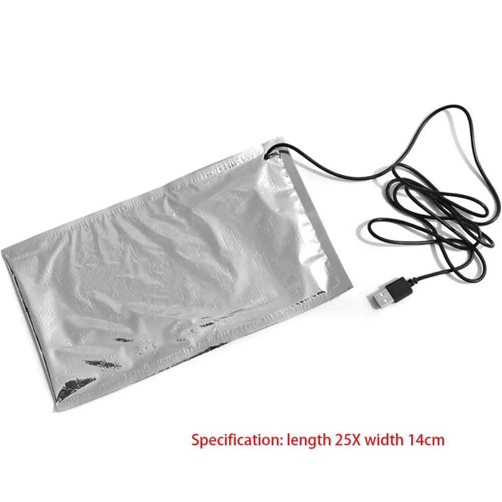 

USB Термостатична тарілка для збереження тепла Ізоляційна сумка для ланч-сумки Ланч-бокс DIY Термогріючий килимок Підігрівач їжі Нагрівальна пластина срібний