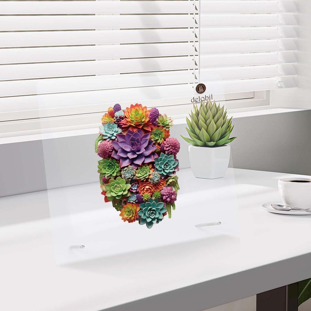 Delobil Wooden Jigsaw Succulent Plant 500 Completed As a Wall Perfect for Durable 5mm Thick Puzzle with Uniquely Shaped and Precisely Cut Ideal Gift